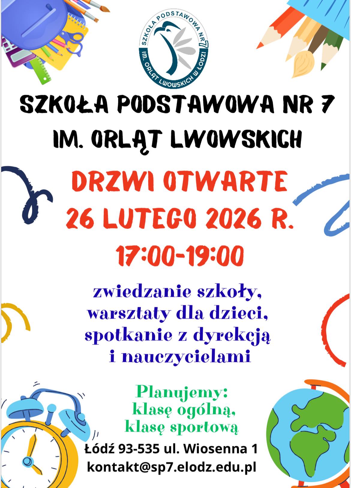 Plakat z informacją o Dniu Otwartych Drzwi
