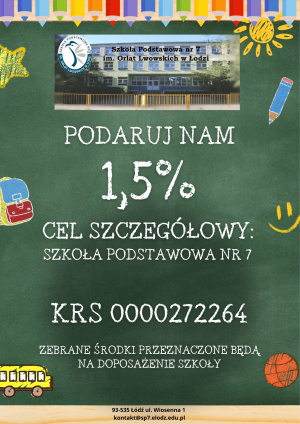 Podaruj na 1,5% na doposażenie szkoły