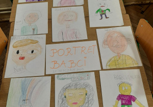 Prace plastyczne dzieci portret babci