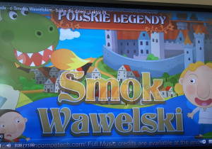 Tablica multimedialna z legendą o Smoku Wawelskim