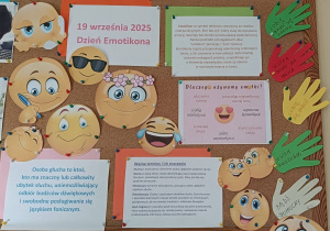 Tablica tematyczna szkoła włączająca Dzień Emotikona
