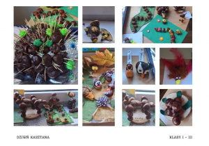 Prace uczniów z kasztanów