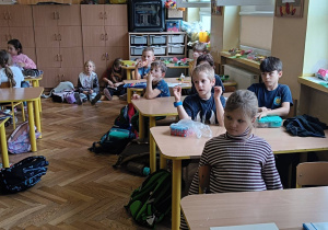 Dzieci słuchają o zaletach posiadania zwierzątek domowych, sposoby dbania o nie