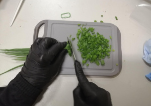 Szczypiorek na desce