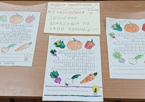 Prace plastyczne uczniów o jesiennych warzywach