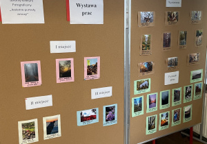Tablica z nagrodzonymi pracami