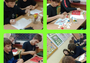 Uczniowie tworzą prace plastyczne