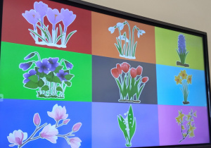 Tablica z wiosennymi kwiatami