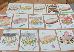 Prace plastyczne uczniów o zdrowej kanapce