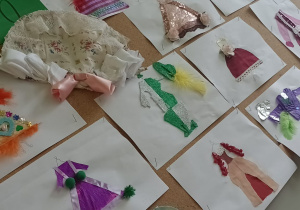 Tablica z pracami uczniów