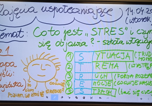 Tablica multimedialna z tematem zajęć uspołeczniającym