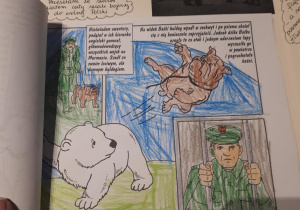Komiks o Baśce Murmańskiej w formie kolorowanki - prace uczniów klasy Id