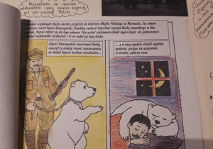 Komiks o Baśce Murmańskiej w formie kolorowanki - prace uczniów klasy Id