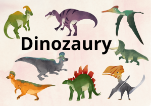 Plakat z dinozaurami